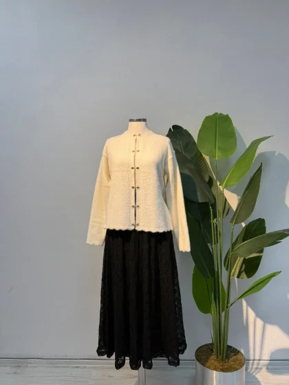 Angora Hırka Beyaz - Entare Butik