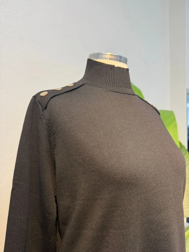 Merserize Zımba Detaylı Etekli Takım Siyah - Entare Butik