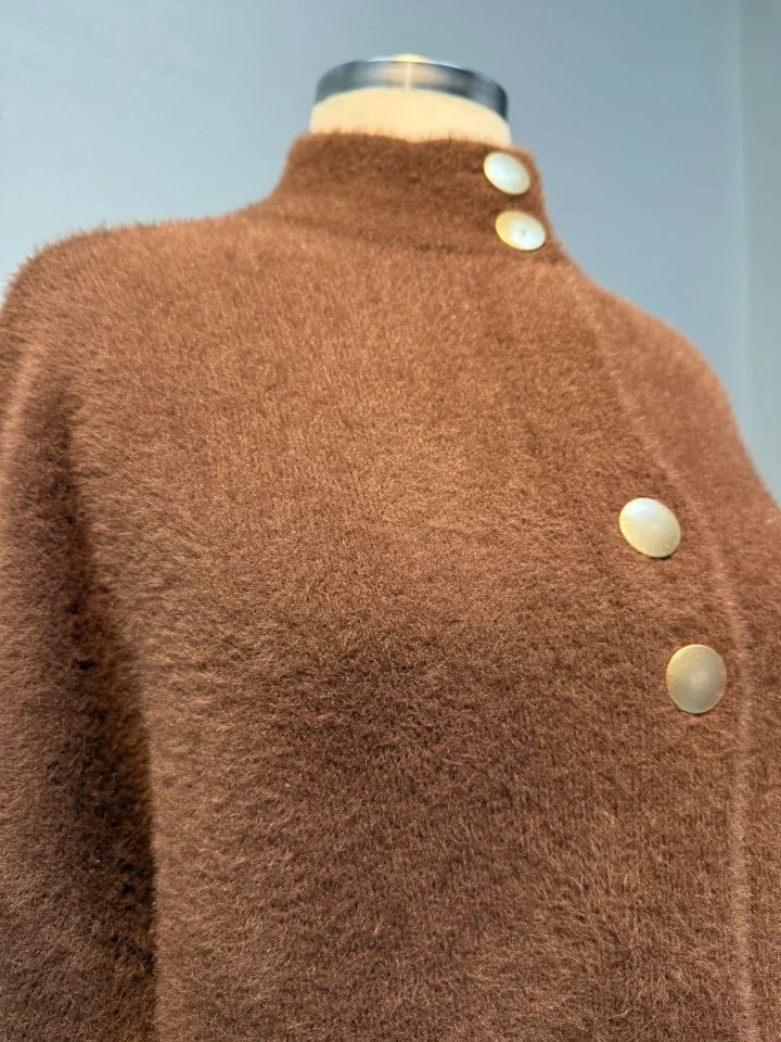 Angora Tam Boy Hırka Kahve - Entare Butik