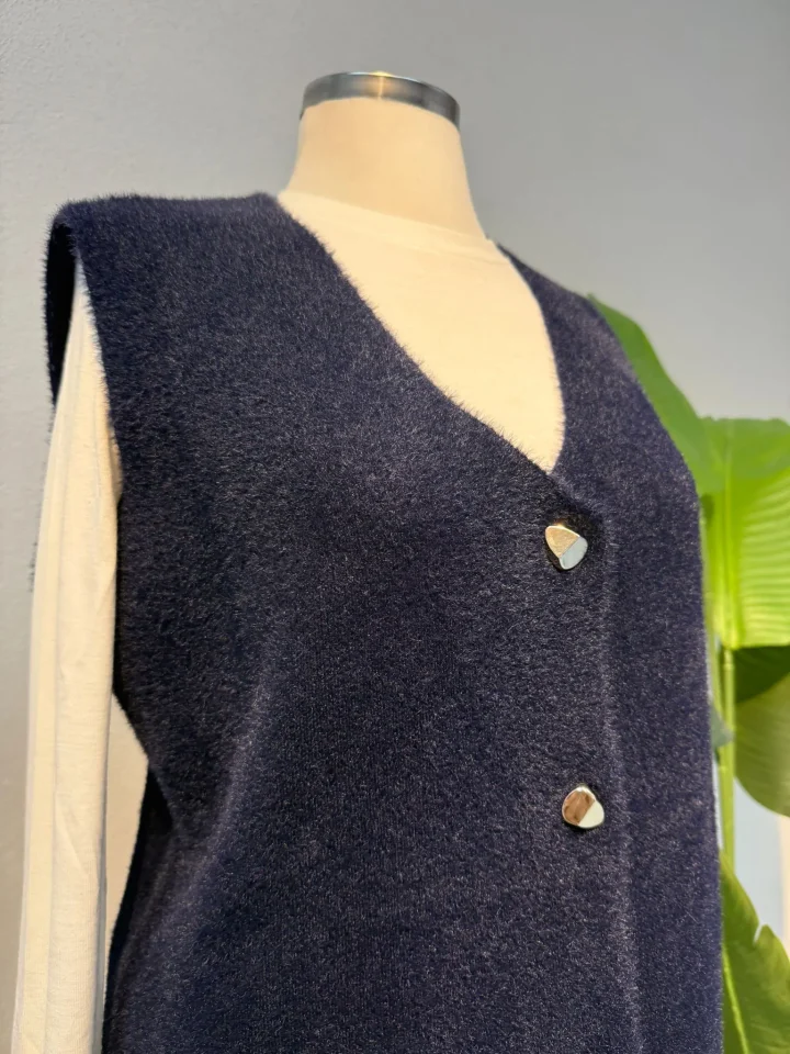 Angora Yelek Lacivert - Entare Butik