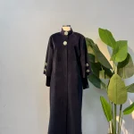 Broş Detaylı Kürk Kaban Lacivert - Entare Butik