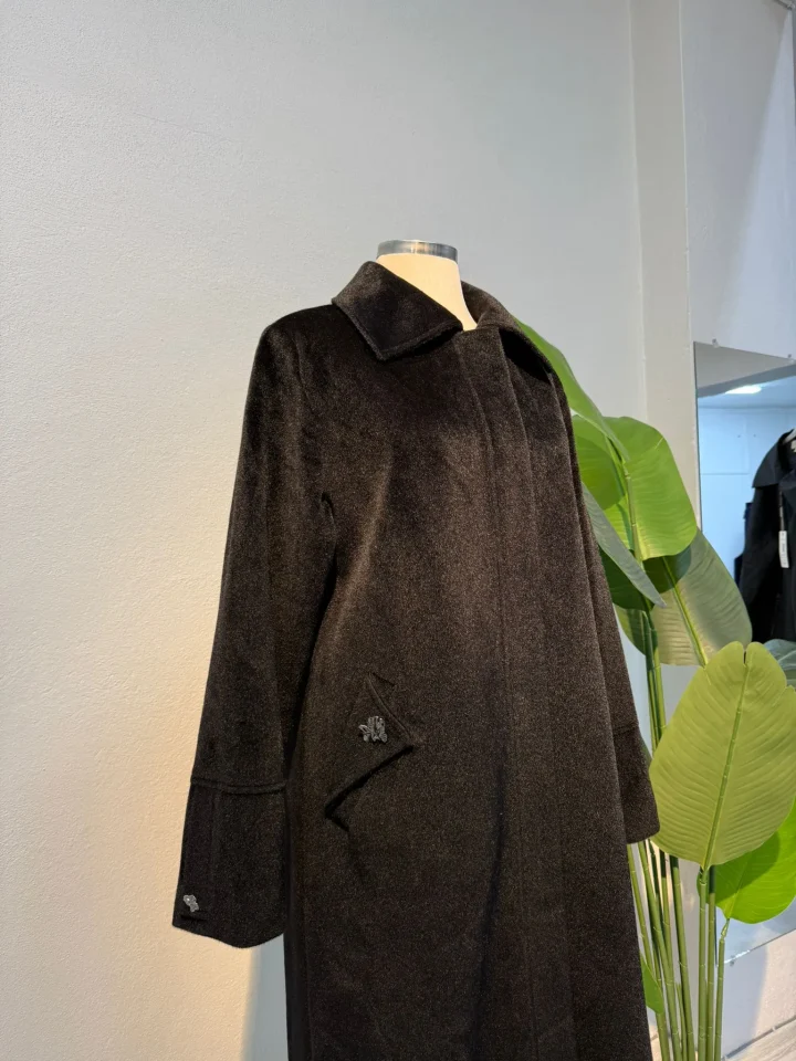 Cep Taş Detaylı Kürk Sütlü Siyah - Entare Butik