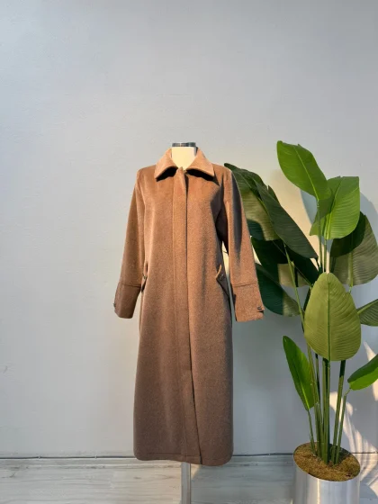 Cep Taş Detaylı Kürk Sütlü Kahve - Entare Butik