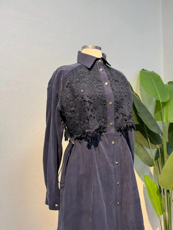 Dantel Detaylı Takım Lacivert - Entare Butik Dantel Detaylı Takım Lacivert - Entare Butik