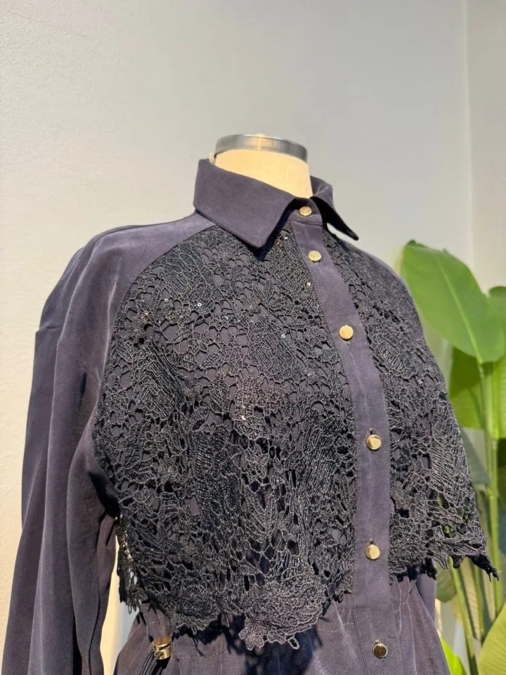 Dantel Detaylı Takım Lacivert - Entare Butik Dantel Detaylı Takım Lacivert - Entare Butik