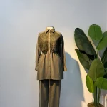 Dantel Detaylı Takım Yeşil - Entare Butik