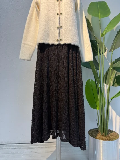 Dantel Etek Kahverengi - Entare Butik