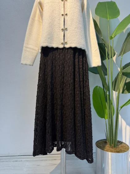 Dantel Etek Siyah - Entare Butik