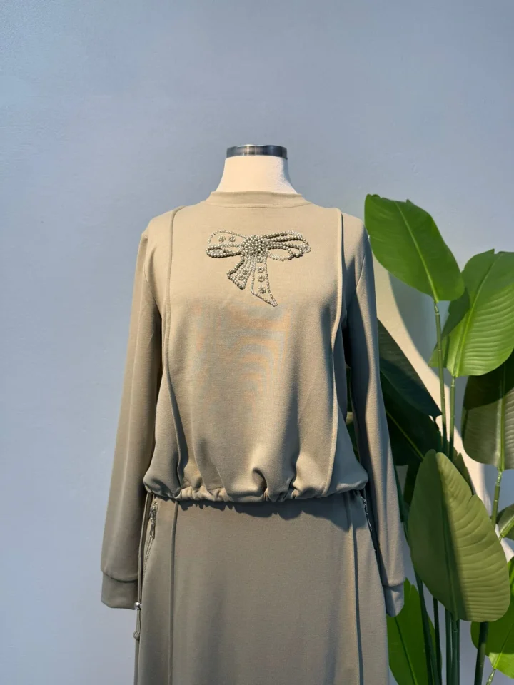 Fiyonk Detay Takım Çağla Yeşili - Entare Butik