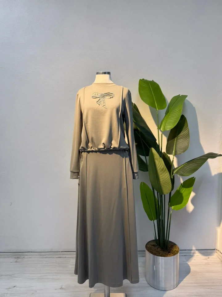 Fiyonk Detay Takım Çağla Yeşili - Entare Butik