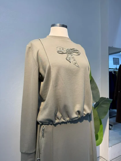 Fiyonk Detay Takım Çağla Yeşili - Entare Butik