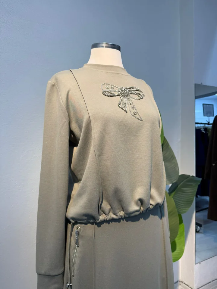 Fiyonk Detay Takım Çağla Yeşili - Entare Butik