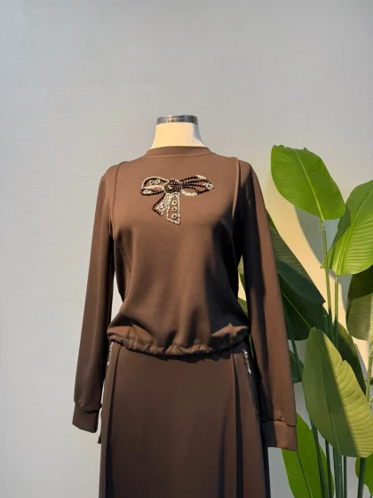 Fiyonk Detay Takım Çağla Kahe - Entare Butik