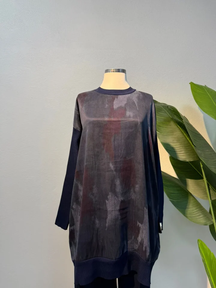 İpek Qupra Tunik Lacivert - Entare Butik