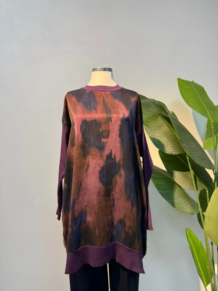 İpek Qupra Tunik Mürdüm - Entare Butik İpek Qupra Tunik Mürdüm - Entare Butik