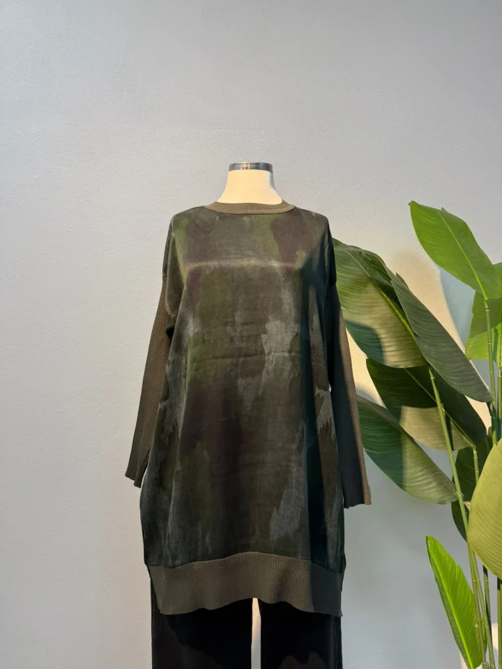 İpek Qupra Tunik Yeşil - Entare Butik İpek Qupra Tunik Yeşil - Entare Butik