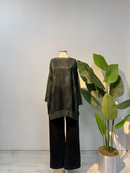 İpek Qupra Tunik Yeşil - Entare Butik