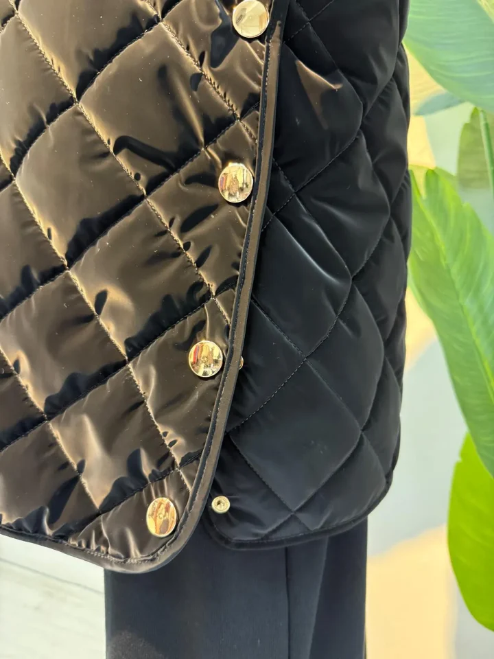 Kısa Kapitone Mont Siyah - Entare Butik