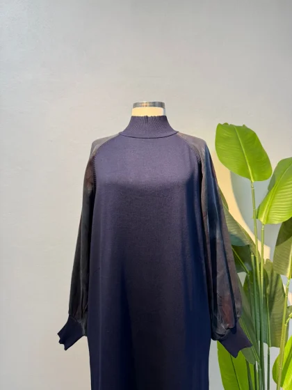 Merserize & Qupra Elbise Lacivert - Entare Butik