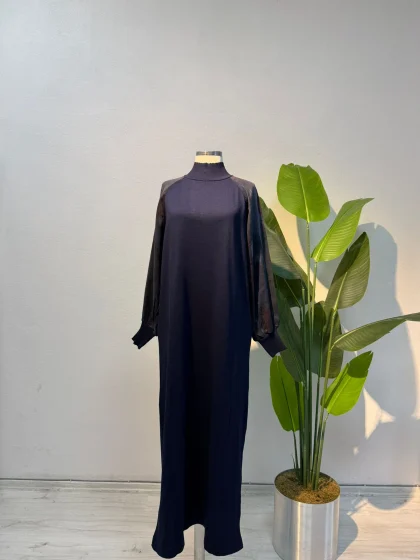 Merserize & Qupra Elbise Lacivert - Entare Butik