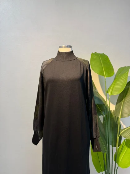 Merserize & Qupra Elbise Siyah - Entare Butik