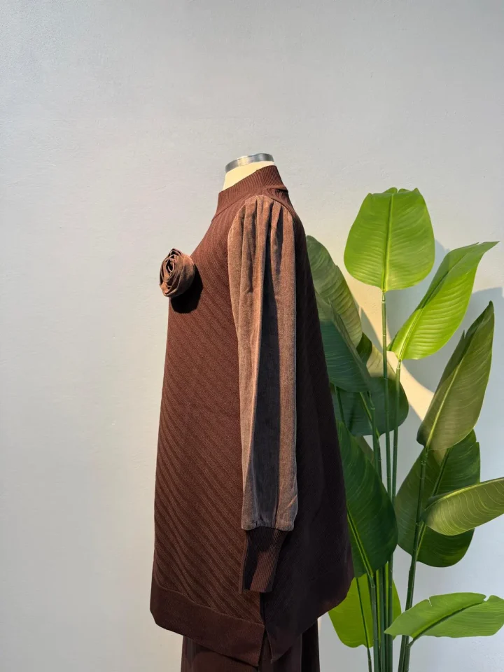 Merserize Tunik Kahve - Entare Butik