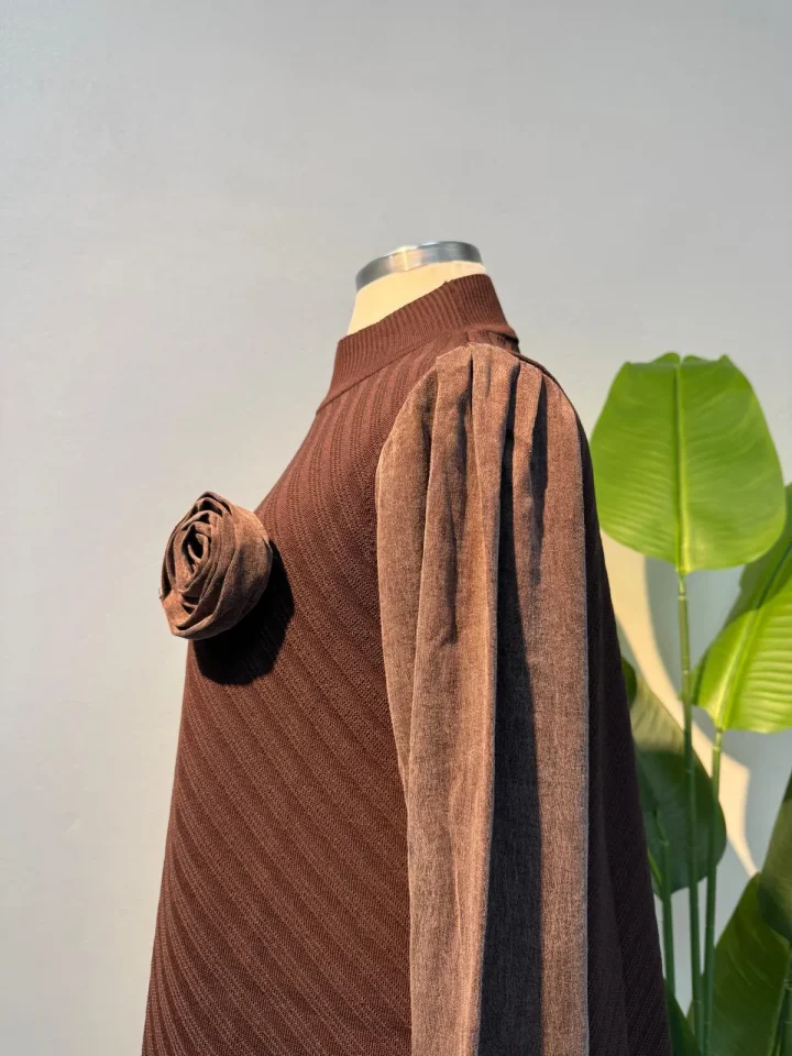 Merserize Tunik Kahve - Entare Butik