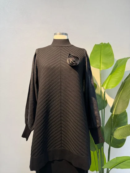 Merserize Tunik Siyah - Entare Butik