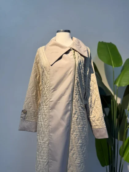 Paraşüt Detay Kapitone Kap Krem - Entare Butik