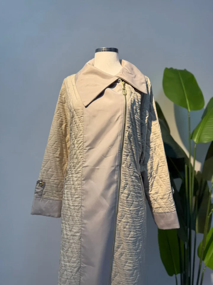 Paraşüt Detay Kapitone Kap Krem - Entare Butik