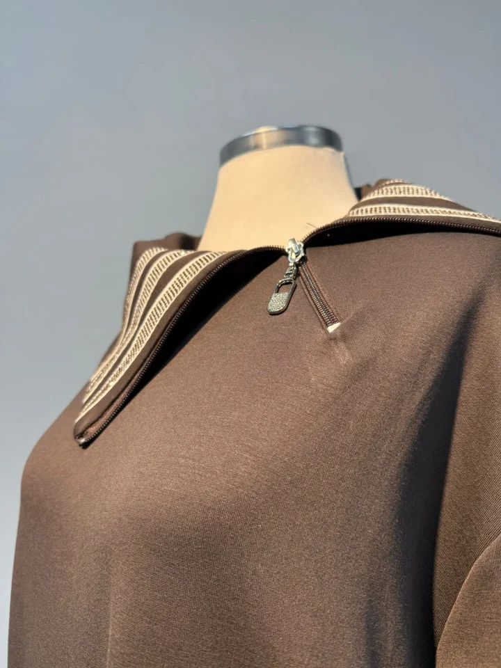 Yaka Detay Takım Kahverengi - Entare Butik