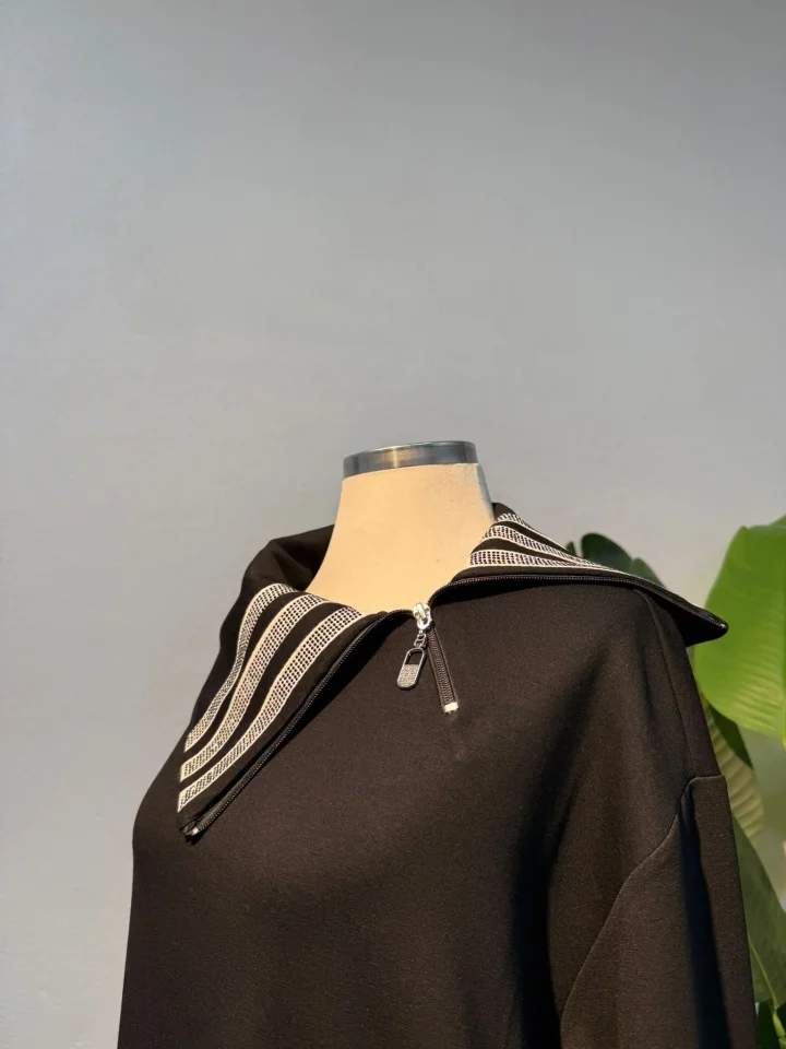 Yaka Detay Takım Siyah - Entare Butik