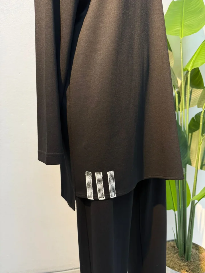 Yaka Detay Takım Siyah - Entare Butik