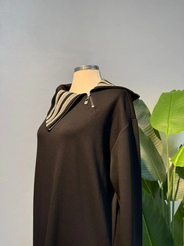 Yaka Detay Takım Siyah - Entare Butik