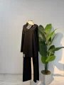 Yaka Detay Takım Siyah - Entare Butik