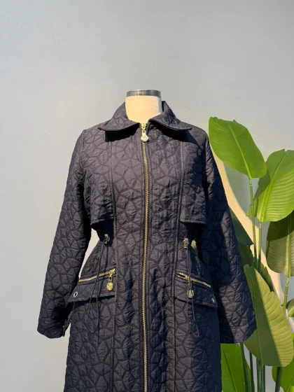 Zarif Spor Kapitone Dış Giyim Lacivert - Entare Butik