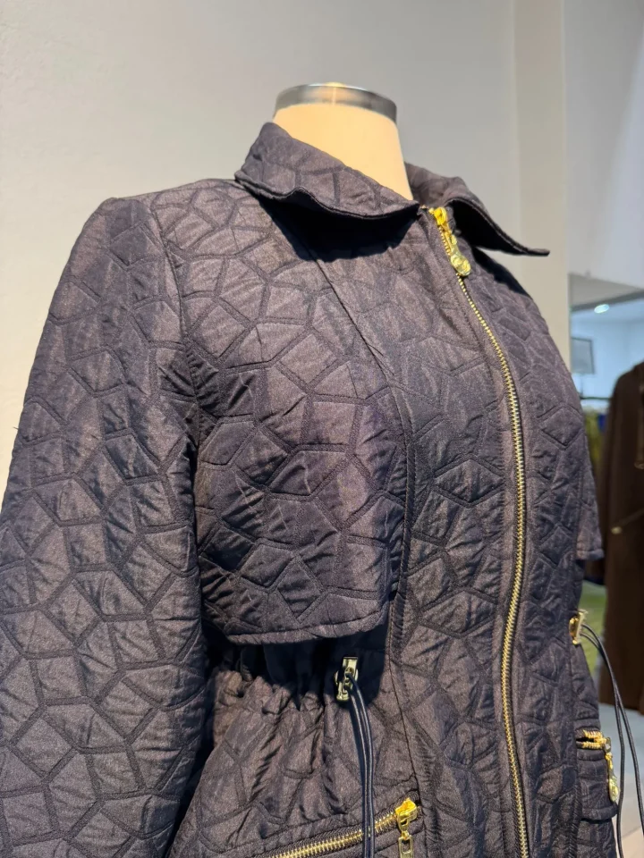 Zarif Spor Kapitone Dış Giyim Lacivert - Entare Butik