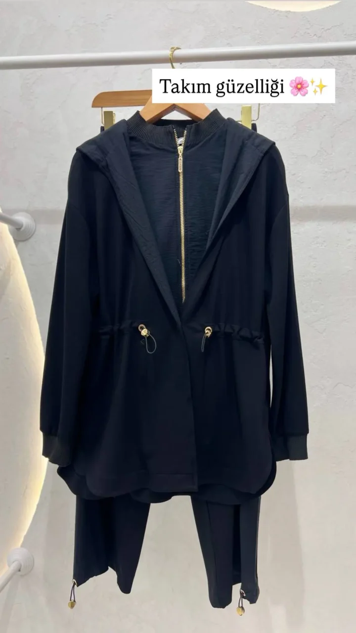 Zarif Spor Modal Takım – Siyah - Entare Butik