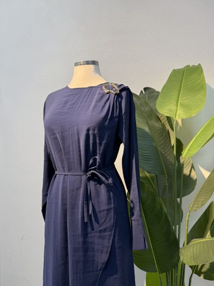 Toka Detay Elbise – Mavi Entare Butik