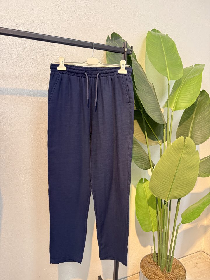 Müslin Pantolon – Lacivert-Entare Butik