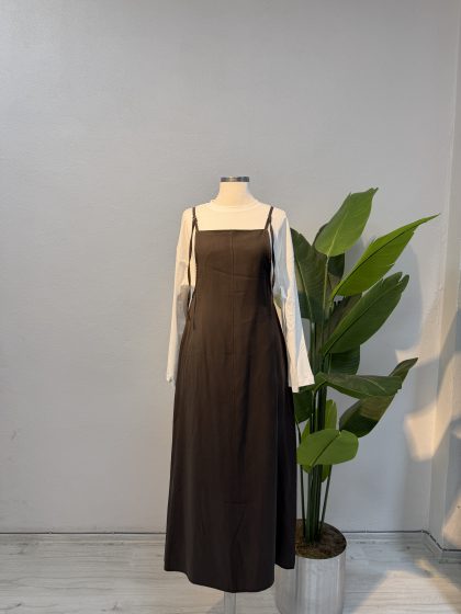 Tensel Kumaş Jile Elbise – Haki-Entare Butik