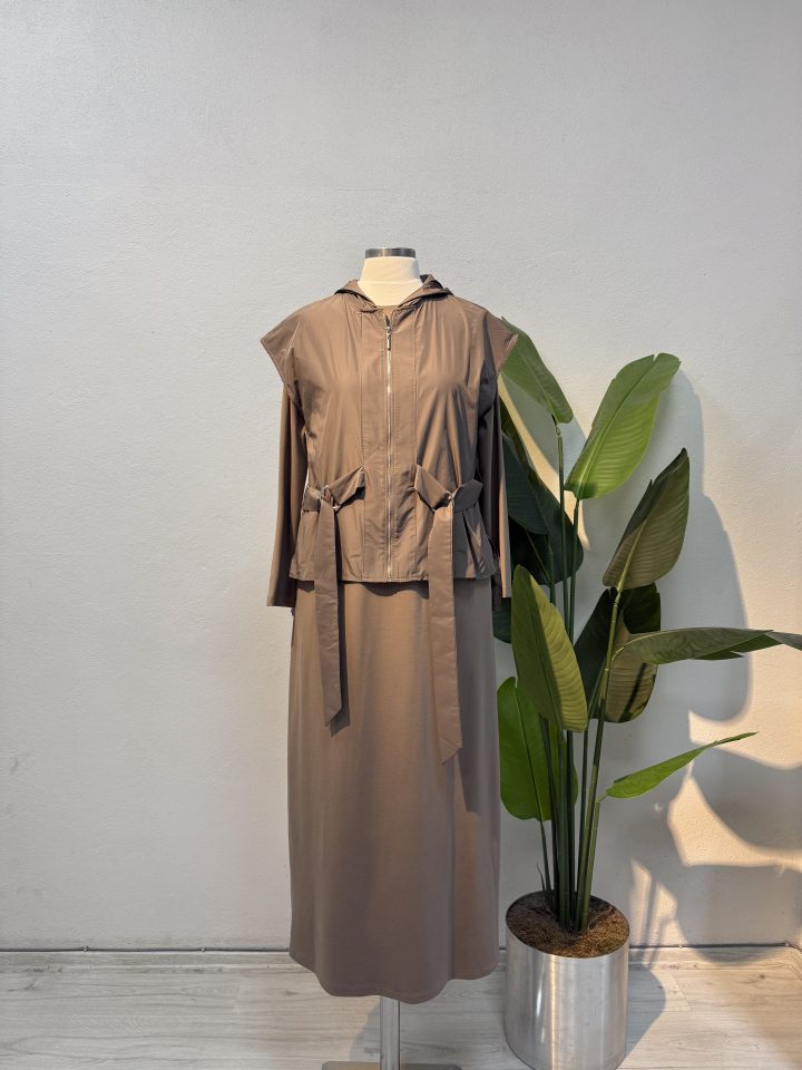 Yelekli Elbise – Krem Entare Butik
