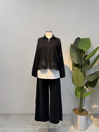 3’lü Pantolonlu Ceketli Takım – Siyah Entare Butik